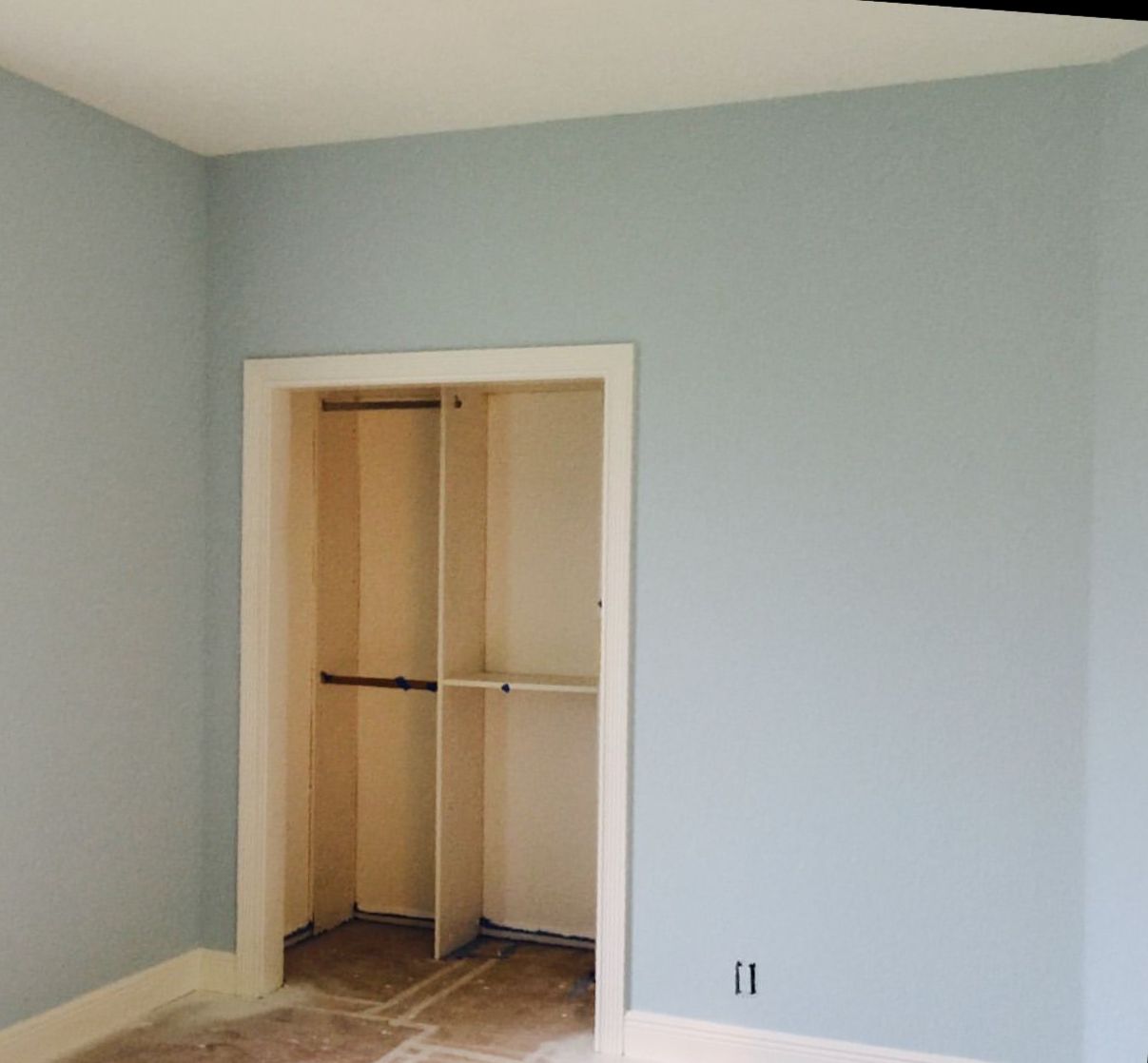 Interior residential painting blue bedroom
